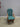 35815 Vintage Wooden Rocking Chair with Green Cushions