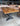 83984 Vintage Wooden Dining Table with Metal Base