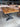 83984 Vintage Wooden Dining Table with Metal Base