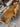 83036 Vintage Wooden Dining Table Set with Wicker Chairs