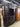 31749 Elegant Dark Wood Hutch with Glass Doors