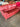 62410 Red Leather Three-Seater Sofa