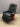40509 Black Leather Recliner with Wooden Base