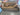 82527 Vintage Brown Fabric Sofa with Patterned Cushions