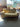 18630 Vintage Wooden Frame Sofa with Olive Cushions
