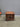 03290 Vintage Wooden Side Table with Decorative Doors