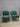 25589 Vintage Wooden Patio Chairs with Green Cushions