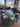 94946 Glass Top Dining Table with Iron Frame and Upholstered Chairs