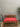 04592 Hand-Painted Wooden Bench with Red Cushion