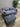 03465 Plush Blue Velvet Sofa with Ottoman