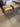 48864 Chevron Patterned Metal Frame Stools