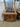 39696 Vintage Glass Top Wooden End Table