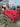 90112 Red Upholstered Three-Seater Sofa