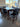 56203 Wooden High Dining Table Set with Black Leather Chairs