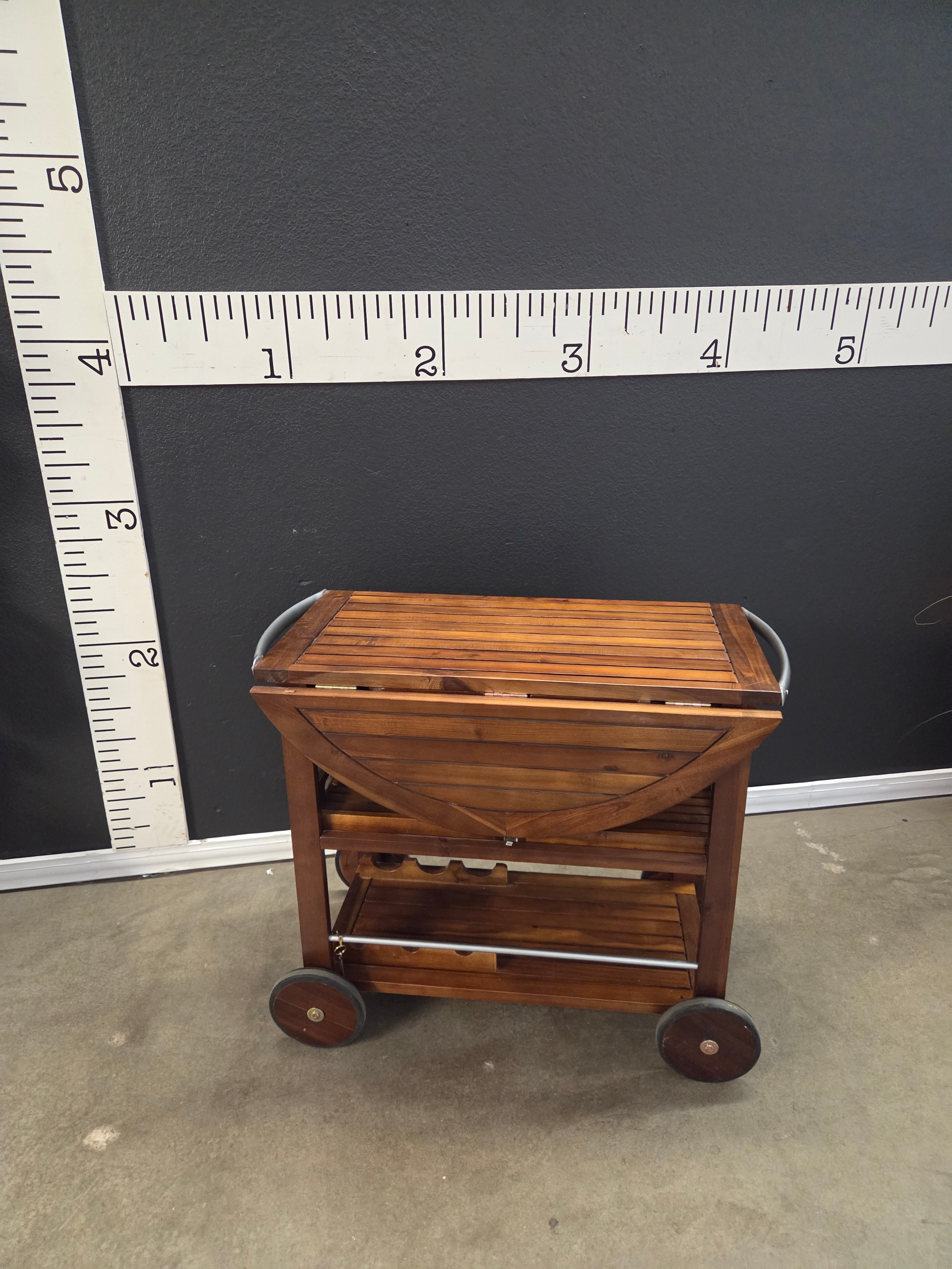 44689 Foldable Wooden Bar Cart – HabiStore 44689 Foldable Wooden Bar Cart – HabiStore
