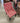 37438 Patterned Red Upholstered Dining Chair