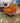 84839 Vintage Mid-Century Modern Orange Velvet Armchair