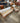 01356 Vintage Wooden Sofa and Chair Set with Cushions