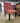 37438 Patterned Red Upholstered Dining Chair