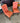 10661 Vintage Orange Upholstered Dining Chairs - Set of 2