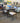 81843 Vintage Glass-Top Metal Dining Set with Six Chairs