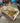 84332 Vintage Patterned Sofa with Wooden Accents