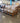 35065 Vintage Rattan Sofa with Beige Cushions