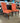 10661 Vintage Orange Upholstered Dining Chairs - Set of 2