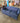 07829 Vintage Blue Upholstered Three-Seater Sofa