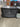 67114 Black Glass Door TV Stand