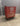 18544 Vintage Red Metal Tool Cabinet on Casters