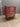 18544 Vintage Red Metal Tool Cabinet on Casters