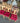 36730 Set of Rustic Wooden Dining Chairs with Red Cushions