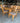 55976 Vintage Oak Dining Set with Upholstered Chairs