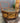 23126 Vintage Octagonal Glass-Top Wood Coffee Table