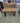 02340 Rustic Wooden Bench with Metal Legs