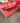62410 Red Leather Three-Seater Sofa