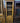04402 Rustic Wooden Tall Cabinet with Open Shelves and Storage