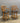 61048  *SET* Vintage Wooden Swivel Bar Stools with Cushioned Seats
