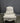 02836 Vintage Cream-Striped Armchair with Distressed Wooden Frame