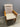 40662 Vintage Cushioned Wooden Rolling Chair