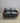 43660 Black Leather Loveseat with Wooden Arms