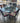 97092 Glass-Top Dining Table with Colorful Patterned Chairs