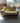 18630 Vintage Wooden Frame Sofa with Olive Cushions