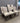 31599 Set of 6 Striped Upholstered Dining Chairs