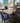 74195 Oak Dining Table Set with Blue Upholstered Chairs