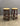 89835 Rustic Wooden Bar Stools with Woven Seats - Set of 2
