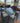 94946 Glass Top Dining Table with Iron Frame and Upholstered Chairs