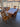 32139 Rustic Wooden Dining Set with Carved Chairs