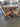 81166 Vintage Oak Dining Set with Upholstered Swivel Chairs